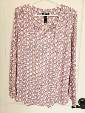 Olsen Women's Long Sleeve Patterned  Blouse Size S-M/8